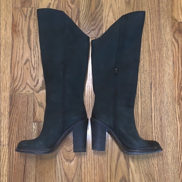 Vera Wang Tall Navy Leather Riding Boots 8 **Sole - Picture 3 of 8
